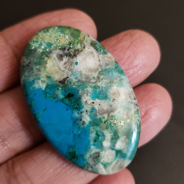 Natural Chrysocolla Cabochon. Size- approx. 45x28mm